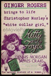 2j0723 KITTY FOYLE pressbook 1940 great romantic images of Ginger Rogers & Dennis Morgan, rare!