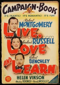 2j0727 LIVE, LOVE & LEARN pressbook 1937 Robert Montgomery, Rosalind Russell, Robert Benchley, rare!