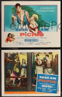 2j1628 PICNIC 8 LCs R1961 William Holden, Kim Novak, Rosalind Russell, Joshua Logan directed!