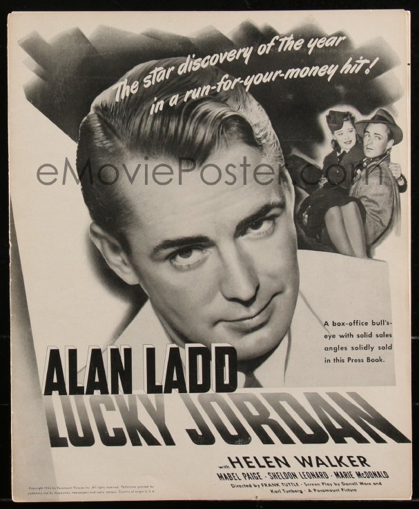 2j0731 Lucky Jordan Pressbook 1943 Star Discovery Of The Year Alan Ladd And Sexy