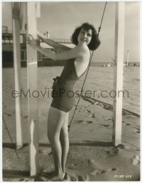 2p1647 FRANCES DEE deluxe 11x14.25 still 1930s sexy full-length image wearing bathing suit on beach!