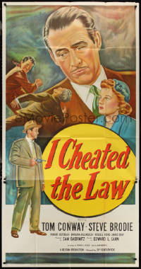 2p0471 I CHEATED THE LAW 3sh 1949 Tom Conway, Steve Brodie, Barbara Billingsley, ultra rare!