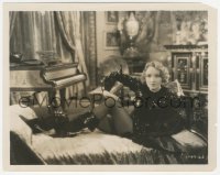 2p1846 DISHONORED 8x10 still 1931 Marlene Dietrich on bed in wild sparkling outfit, von Sternberg!