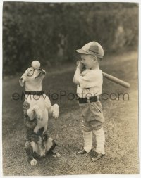 2p1847 DOGS IS DOGS 7.25x9.25 still 1931 amazing Pete the Pup holds baseball for Wheezer to hit!