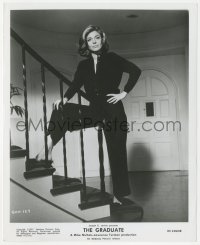 2p1878 GRADUATE 8.25x10 still 1968 full-length sexy Anne Bancroft posing on stairs, Mike Nichols!