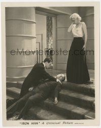 2p1890 IRON MAN 8x10.25 still 1931 sexy Jean Harlow & Lew Ayres find unconscious Robert Armstrong!