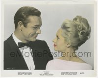 2p1937 MARNIE color 8x10.25 still 1964 Hitchcock, c/u of Sean Connery smiling at sexy Tippi Hedren!