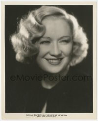 2p1942 MIRIAM HOPKINS 8.25x10 still 1933 Paramount studio portrait smiling over black background!