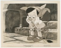 2p1953 PINOCCHIO 8x10.25 still R1945 Disney, he's turned into a donkey sitting by Jiminy Cricket!