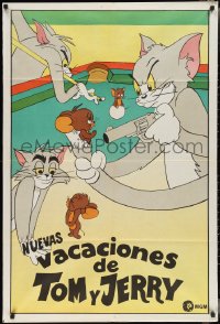 2p0613 NUEVAS VACACIONES DE TOM Y JERRY Argentinean 1970s wacky violent montage art of most famous cat & mouse!