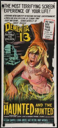 2p0546 DEMENTIA 13 Aust daybill 1963 Coppola, The Haunted & the Hunted, horror art!