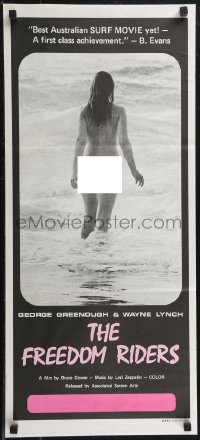 2p0548 FREEDOM RIDERS Aust daybill 1972 completely naked Aussie surfer girl, black design!