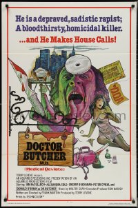 2p0745 DOCTOR BUTCHER M.D. 1sh 1981 Marino Girolami's Zombi Holocaust, creepy artwork!