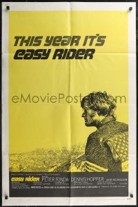 2p0755 EASY RIDER style C 1sh 1969 Peter Fonda, biker classic directed by Dennis Hopper!