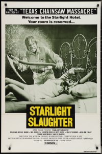 2p0756 EATEN ALIVE 1sh 1977 Tobe Hooper, wild image of sexy bound girl on bed, Starlight Slaughter!