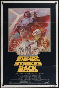 2p0761 EMPIRE STRIKES BACK NSS style 1sh R1981 George Lucas sci-fi classic, cool artwork by Tom Jung!