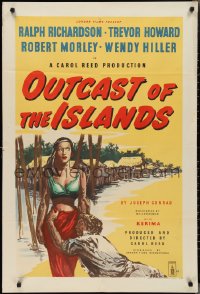 2p0653 OUTCAST OF THE ISLANDS English 1sh 1952 art of exotic sexy Kerima, directed by Carol Reed!