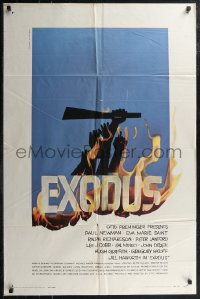 2p0769 EXODUS 1sh 1961 Otto Preminger, great artwork of arms reaching for rifle by Saul Bass!