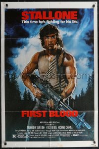 2p0774 FIRST BLOOD NSS style 1sh 1982 artwork of Sylvester Stallone as John Rambo by Drew Struzan!