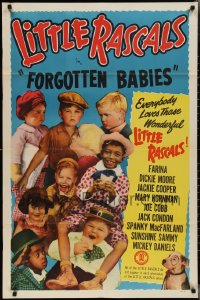 2p0780 FORGOTTEN BABIES 1sh R1952 Our Gang, Spanky, Farina, Buckwheat, Jackie Cooper, Dickie Moore