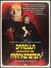 2p0275 DRACULA PRISONER OF FRANKENSTEIN French 1p 1972 Jesus Franco, creature carrying vampire!