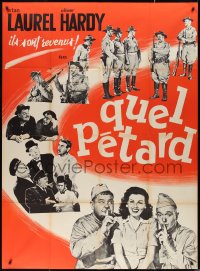 2p0284 GREAT GUNS French 1p R1960s Stan Laurel & Oliver Hardy in uniform, Sheila Ryan, great montage!