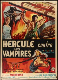 2p0289 HERCULES IN THE HAUNTED WORLD French 1p 1962 Mario Bava, different art of strongman Reg Park!