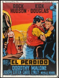 2p0295 LAST SUNSET French 1p 1961 Rock Hudson, Kirk Douglas, Malone, Robert Aldrich, art by Noel!