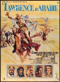 2p0296 LAWRENCE OF ARABIA French 1p 1963 David Lean classic, art of Peter O'Toole riding camel!