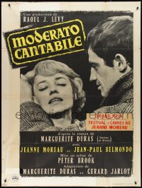 2p0301 MODERATO CANTABILE French 1p 1960 close up of Jeanne Moreau & Jean-Paul Belmondo!