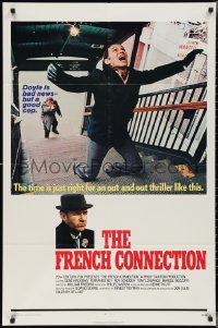 2p0784 FRENCH CONNECTION style A int'l 1sh 1971 Gene Hackman, William Friedkin, different image!