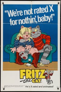 2p0786 FRITZ THE CAT 1sh 1972 Ralph Bakshi sex cartoon, he's x-rated and animated, from R. Crumb!