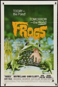 2p0787 FROGS 1sh 1972 great horror art of man-eating amphibian, today the pond - tomorrow the world!