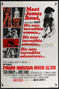 2p0790 FROM RUSSIA WITH LOVE 1sh R1980 Sean Connery is Ian Fleming's James Bond 007!