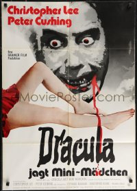 2p0580 DRACULA A.D. 1972 German 1972 Hammer, cool artwork of vampire Christopher Lee!