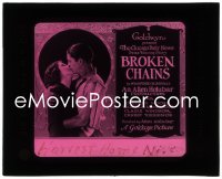 2p1733 BROKEN CHAINS glass slide 1922 sexy Colleen Moore marries the cruelest man in Arizona!