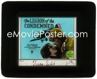 2p1757 LEGION OF THE CONDEMNED glass slide 1928 romantic c/u of Gary Cooper & Fay Wray by airplane!