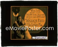 2p1759 LOTTERY MAN glass slide 1919 Wanda Hawley won Wallace Reid out of 300,000 who tried!