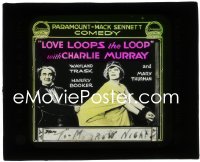 2p1762 LOVE LOOPS THE LOOP glass slide 1918 Charles Murray grabbing Mary Thurman, Mack Sennett!