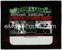 2p1767 MAKING OF BOBBY BURNIT glass slide 1914 starring the popular comedian Edward Abeles!