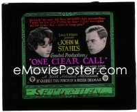 2p1776 ONE CLEAR CALL glass slide 1922 Milton Sills, Claire Windsor, the punch of a dozen dramas!