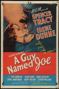 2p0801 GUY NAMED JOE 1sh 1944 World War II pilot Spencer Tracy loves Irene Dunne after death!