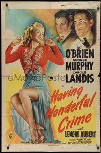 2p0807 HAVING WONDERFUL CRIME 1sh 1944 sexy Carole Landis, Pat O'Brien, George Murphy!