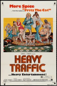 2p0810 HEAVY TRAFFIC 1sh 1973 Ralph Bakshi adult cartoon, Adams, great gambling artwork!