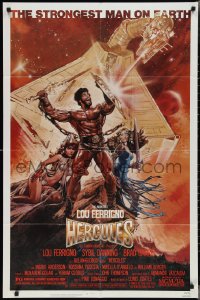 2p0811 HERCULES 1sh 1983 cool Drew Struzan fantasy art of Lou Ferrigno & Sybil Danning!