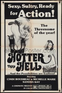 2p0821 IMMORAL THREE 1sh R1980 Doris Wishman directed, sexy Cindi Boudreau is Hotter than Hell!