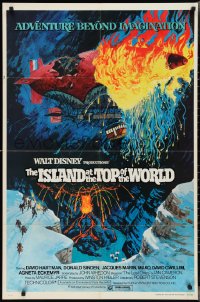 2p0826 ISLAND AT THE TOP OF THE WORLD 1sh 1974 Disney's adventure beyond imagination, cool art!