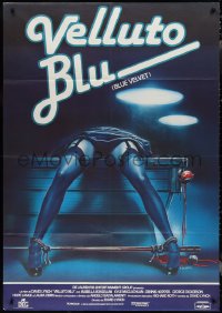 2p0381 BLUE VELVET Italian 1p 1986 directed by David Lynch, gruesome pool table art by Enzo Sciotti!