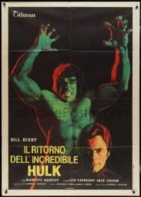 2p0383 BRIDE OF THE INCREDIBLE HULK Italian 1p 1981 great artwork of Lou Ferrigno & Bill Bixby!