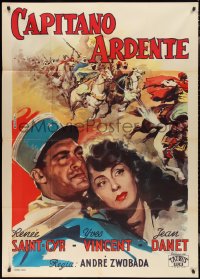 2p0437 CAPTAIN ARDANT Italian 1p 1952 Capitaine Ardant, artwork of Yves Vincent by De Amicis!